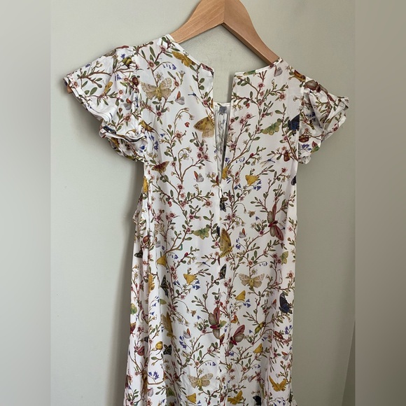 Zimmermann Frilled Tank MIDI Dress Garden Print Butterfly Size 2 / US Medium - Picture 9 of 16